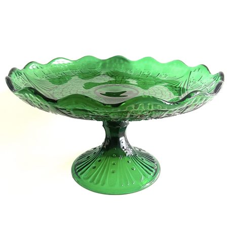 Cake stand / Green / Val Saint-Lambert